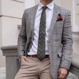Tie | Olive green with Vytis on a brown horse