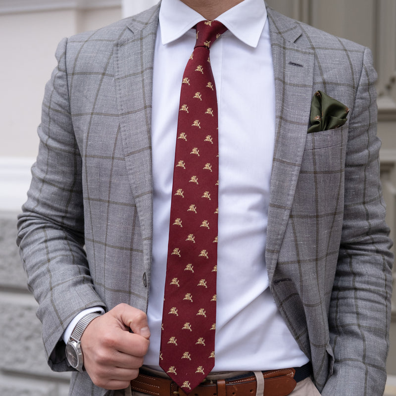 Kaklaraištis | Burgundiškasis su auksiniu Vyčiu