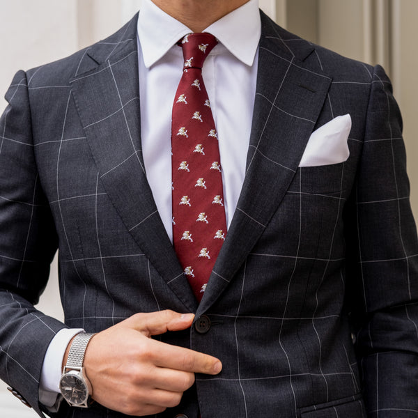 Tie | Burgundy with silver Vytis
