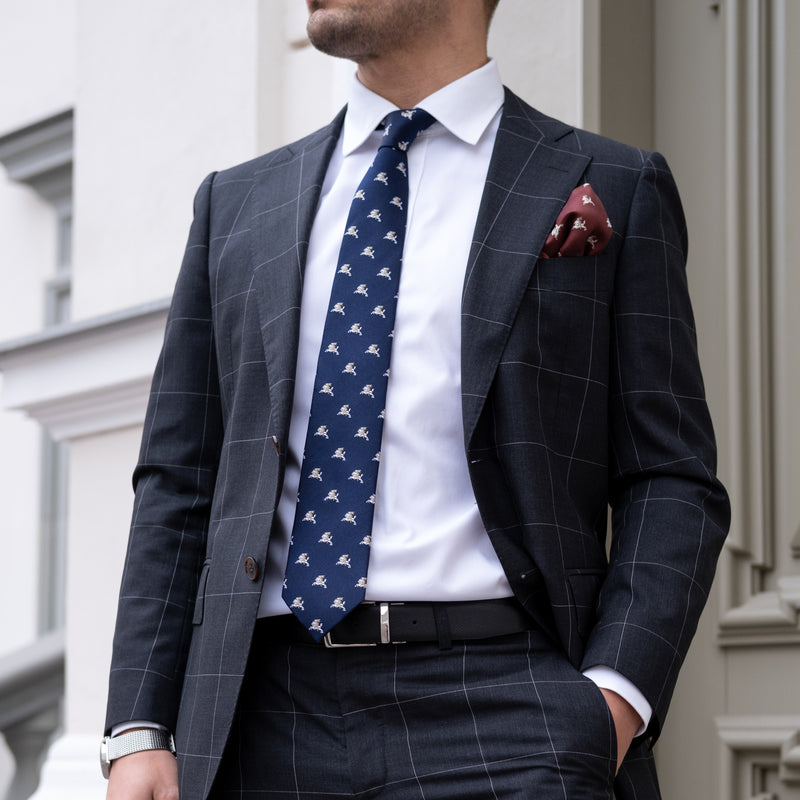Tie | Navy blue with silver Vytis