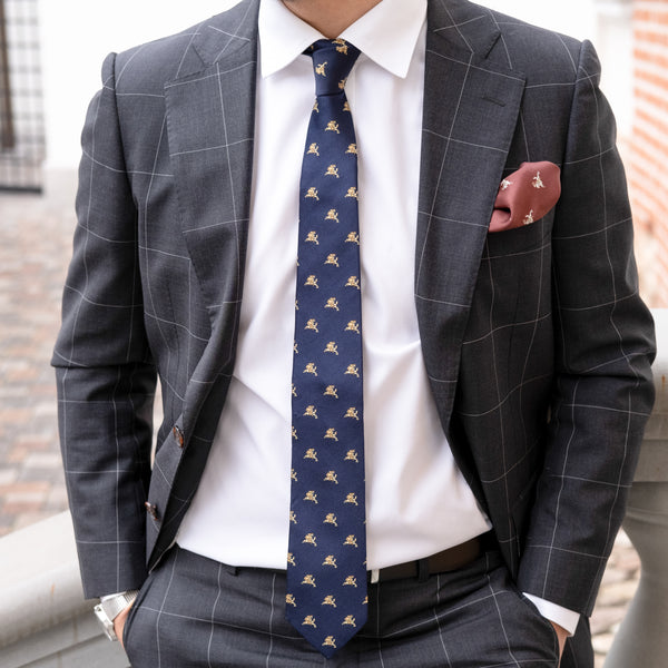 Tie | Navy blue with golden Vytis