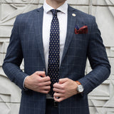 Tie | Navy blue with the Double Cross