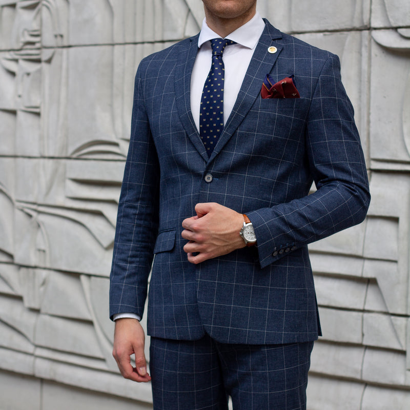 Tie| Navy blue with Gediminas columns