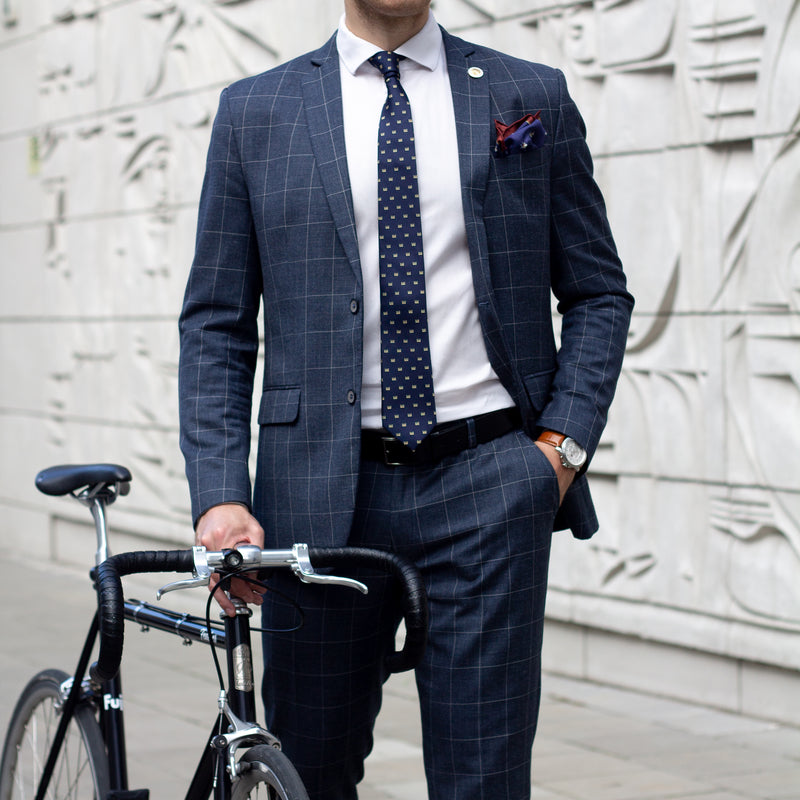 Tie| Navy blue with Gediminas columns