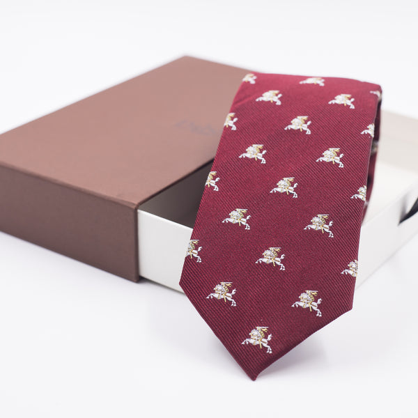 Tie | Burgundy with silver Vytis