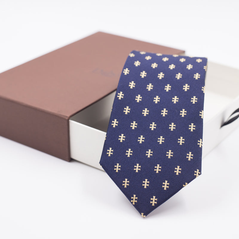 Tie | Navy blue with the Double Cross