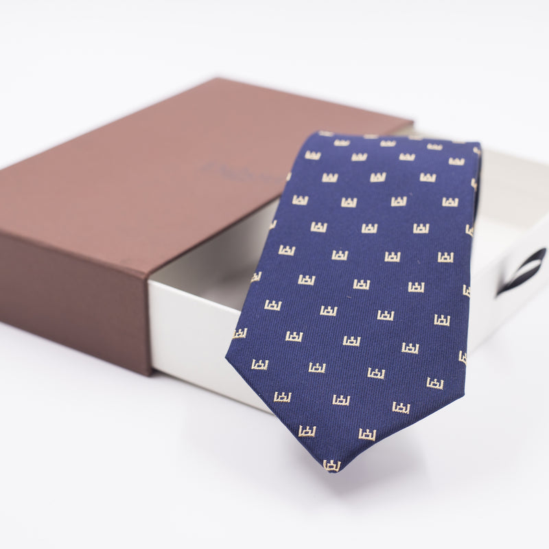 Tie| Navy blue with Gediminas columns