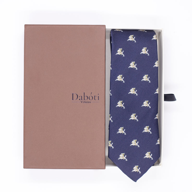 Tie | Navy blue with silver Vytis