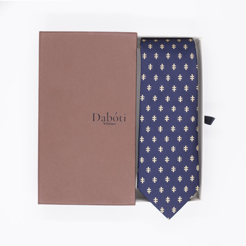 Tie | Navy blue with the Double Cross