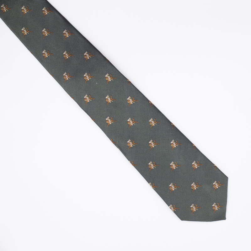 Tie | Olive green with Vytis on a brown horse
