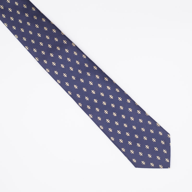 Tie | Navy blue with the Double Cross