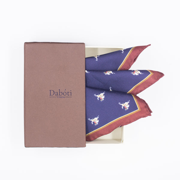 Pocket square | Navy blue with silver Vytis