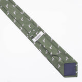 Tie | Olive green with silver Iron Wolf