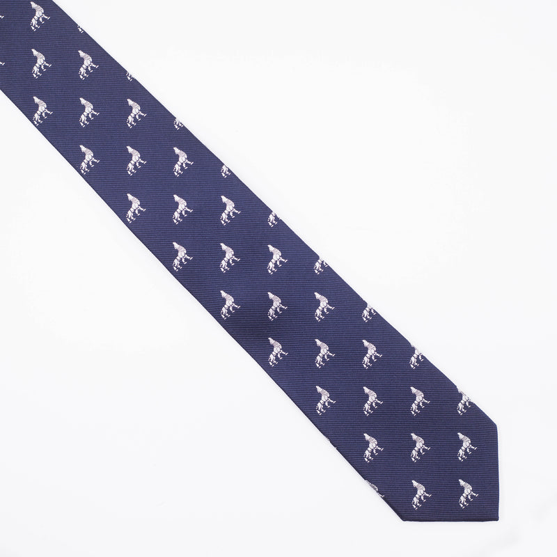 Tie | Navy blue with silver Iron Wolf